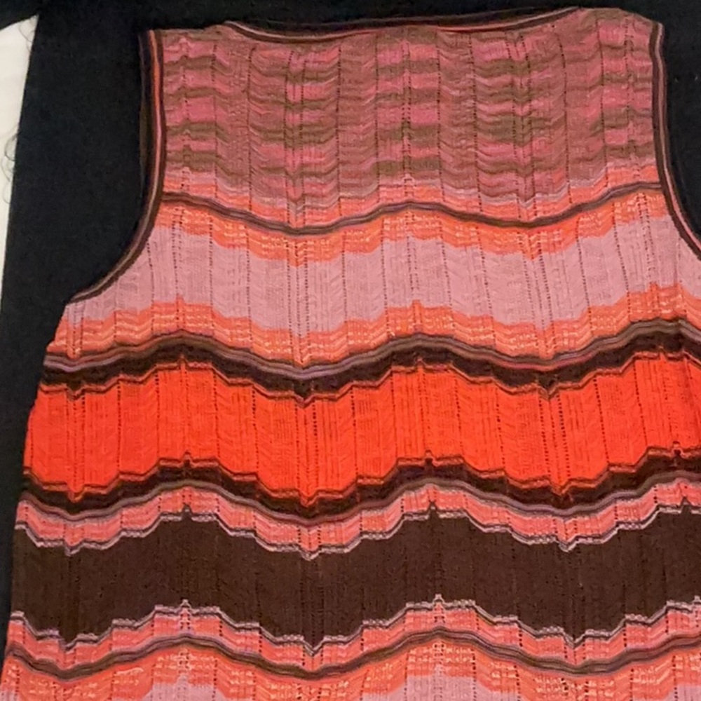 Missoni Striped Ribbed Knit Tank in Pink, Orange, Brown - Picture 3 of 4